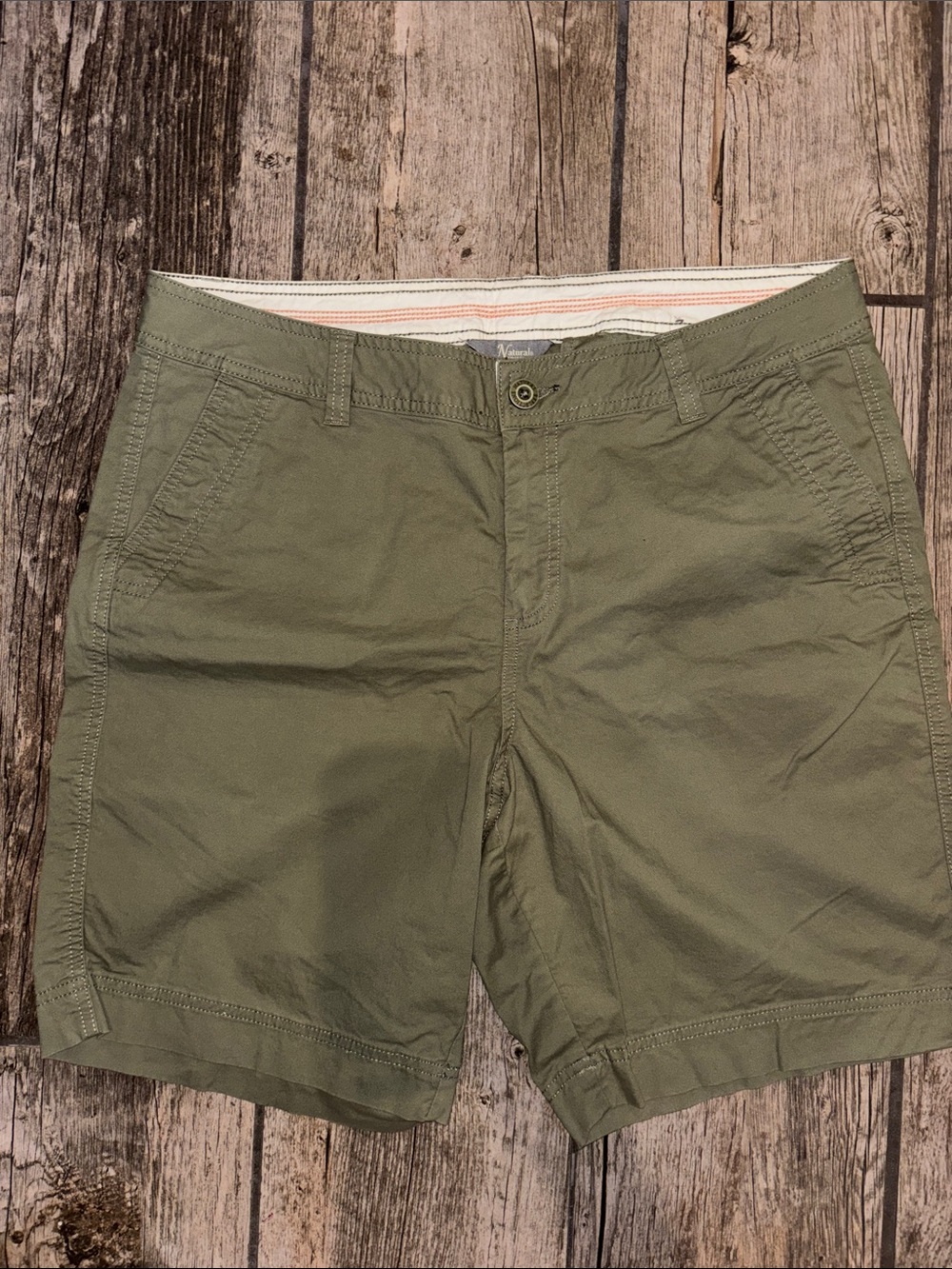 Womens Olive Green Casual Chino Shorts